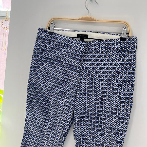 J. Crew Blue Print Campbell Cropped Trouser Pants Size 10 - Picture 4 of 5